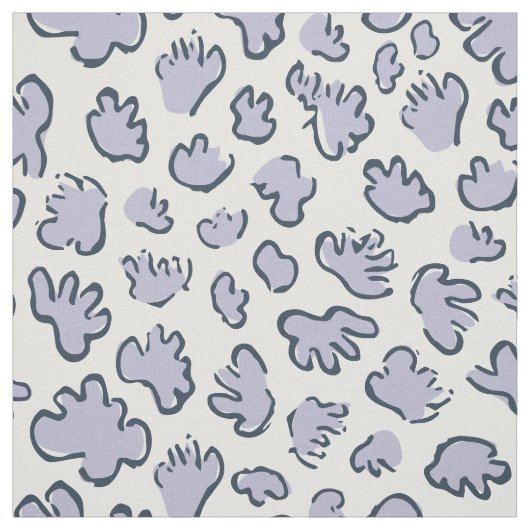 Dense Organic Terrazzo | Abstract Pale Periwinkle Stoff (Muster)