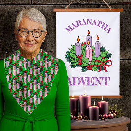 Dense Overall Pattern of Advent Candles Square Schal