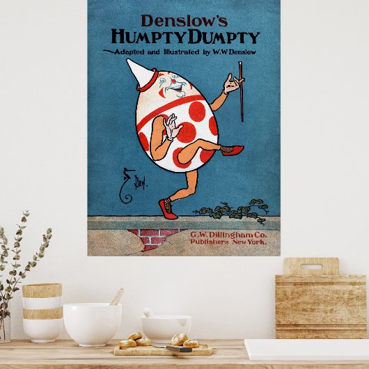 Denslow's Humpty Dumpty Book Cover Canvas Print 30 Poster (Küche)