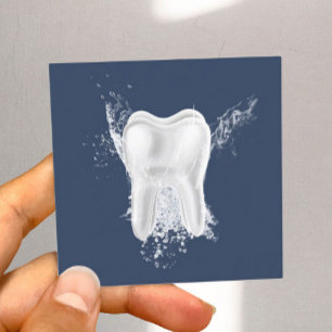 Dental 3D Tooth Beruflich Navy Blue Dentin Quadratische Visitenkarte