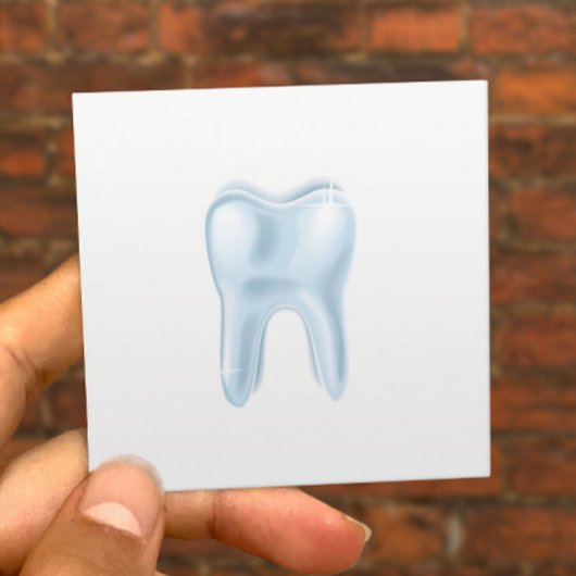 Dental 3D Tooth Minimalistisch Dentist Quadratische Visitenkarte