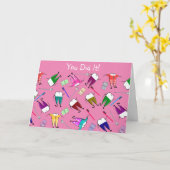 Dental Abschluss Herzlichen Glückwunsch Pink Karte (Gelbe Blume)