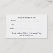 Dental Appointment Card for Medical Clinics Terminkarte (Rückseite)
