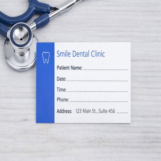 Dental Appointment Cards Dentist Office Blue Terminkarte