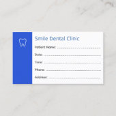 Dental Appointment Cards Dentist Office Blue Terminkarte (Vorderseite)