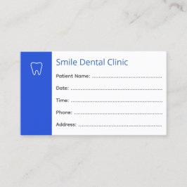 Dental Appointment Cards Dentist Office Blue Terminkarte