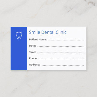 Dental Appointment Cards Dentist Office Blue Terminkarte