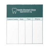 Dental Appointment Log Sheet for Clinics Notizblock (Vorderseite)