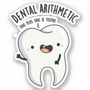 Dental Arithmetic Funny Tooth Puff Aufkleber