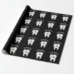 Dental Arithmetic Funny Tooth Puff Dark BG Geschenkpapier
