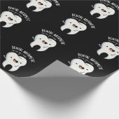 Dental Arithmetic Funny Tooth Puff Dark BG Geschenkpapier (Ecke)