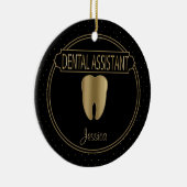 Dental 🦷 Assistant - Black and Gold Keramik Ornament (Rechts)