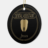 Dental 🦷 Assistant - Black and Gold Keramik Ornament (Links)