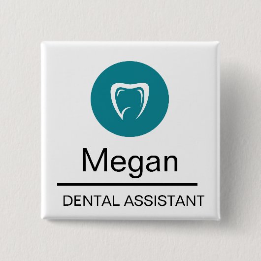 Dental Assistant Custom Tooth Logo Button (Vorderseite)