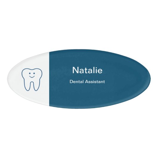 Dental Assistant Friendly Tooth Symbol Namenschild (Vorderseite)