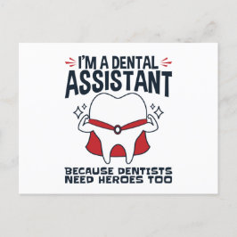 Dental Assistant Funny Heroes Zitat Postkarte