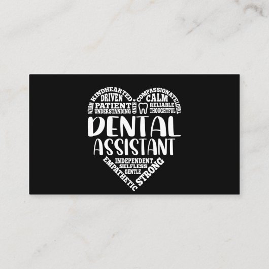Dental Assistant Heart Dentist Funny Dentistry Lov Visitenkarte (Rückseite)