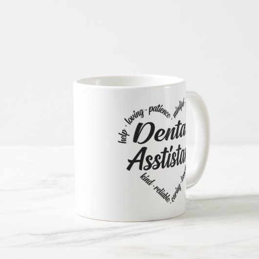 Dental Assistant Heart Word Cloud Kaffeetasse (VorderseiteRechts)