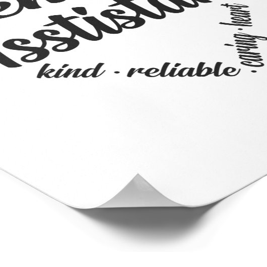 Dental Assistant Heart Word Cloud Poster (Ecke)