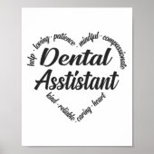 Dental Assistant Heart Word Cloud Poster (Vorne)