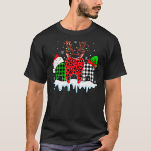 Dental Assistant Merry Christmas Leopard Kariert z T-Shirt