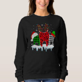 Dental Assistant Merry Christmas Leopard Plaid Too Sweatshirt (Vorderseite)