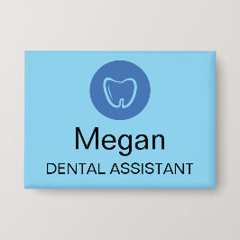 Dental Assistant Modern Name Tag Professional  Button
