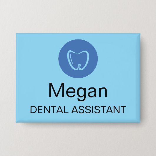 Dental Assistant Modern Name Tag Professional Button (Vorderseite)