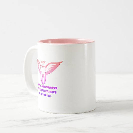 Dental Assistant Tooth Fairy Pink Tasse (Vorderseite Links)