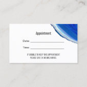 Dental Blue Agate Stone Zahnarzt Ernennung Terminkarte (Rückseite)