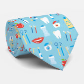 Dental Blue Pattern Krawatte (Gerollt)