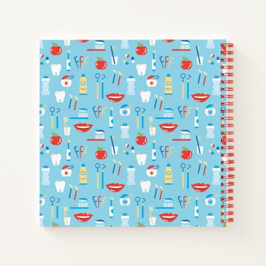 Dental Blue Pattern Notizblock (Rückseite)