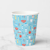 Dental Blue Pattern Pappbecher (Rückseite)