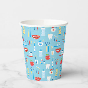 Dental Blue Pattern Pappbecher
