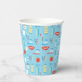 Dental Blue Pattern Pappbecher (Rechts)