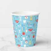 Dental Blue Pattern Pappbecher (Vorderseite)
