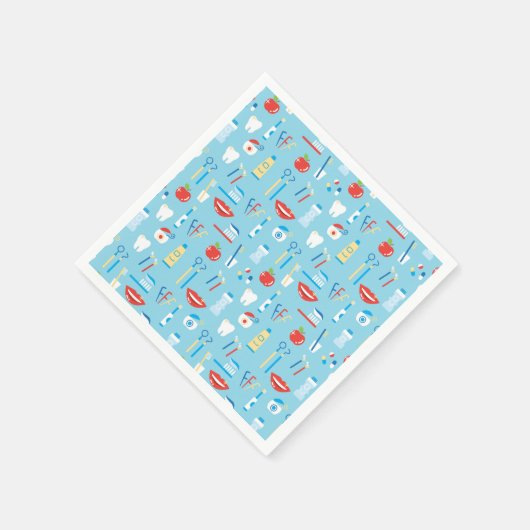 Dental Blue Pattern Serviette (Ecke)