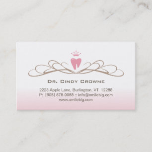 Dental Business Card Swirth Tooth Logo Rosa Braun Terminkarte