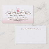 Dental Business Card Swirth Tooth Logo Rosa Braun Terminkarte (Vorne/Hinten)