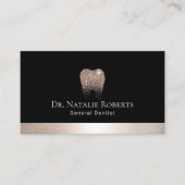Dental Care Black & Gold Tooth Logo Zahnarzt Terminkarte (Vorderseite)