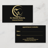 Dental Care Elegante Gold Tooth Logo Zahnarzt Terminkarte (Vorne/Hinten)