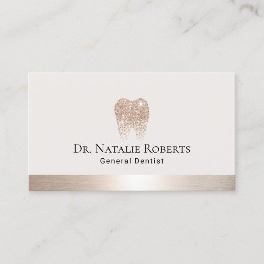 Dental Care Elegante Gold Tooth Logo Zahnarzt Terminkarte (Vorderseite)