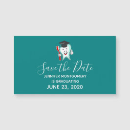 Dental Care Happy Tooth Abschluss Save the Date Magnetkarte