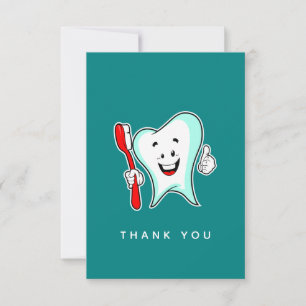 Dental Care Happy Tooth mit Toothbrush Vielen Dank Dankeskarte