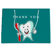 Dental Care Happy Tooth mit Toothbrush Vielen Dank Große Geschenktüte (Vorderseite)