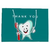 Dental Care Happy Tooth mit Toothbrush Vielen Dank Große Geschenktüte (Rückseite)