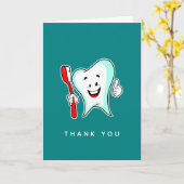 Dental Care Happy Tooth mit Toothbrush Vielen Dank Karte (Gelbe Blume)