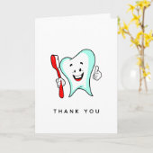 Dental Care Happy Tooth mit Toothbrush Vielen Dank Karte (Gelbe Blume)