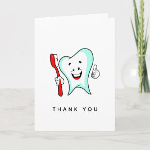Dental Care Happy Tooth mit Toothbrush Vielen Dank Karte