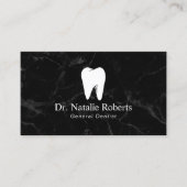Dental Care Tooth Logo Dark Marble Dentist Terminkarte (Vorderseite)